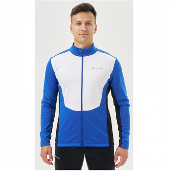 Куртка беговая мужская Nordski Advance NSM641385 белый/синий/черный