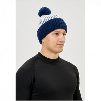 Шапка унисекс Nordski Alpine White/Dark Blue NSV739377 темно-синий