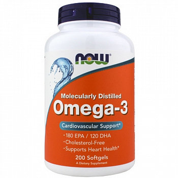 Омега-3 NOW Omega-3, 200 таблеток