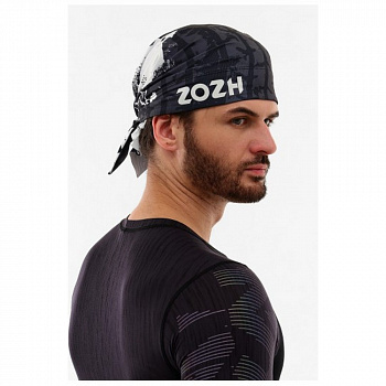 Бандана ZOZH "Promo" бело-серо-черный