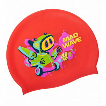 Шапочка для плавания детская Mad Wave Mad Bot M057915
