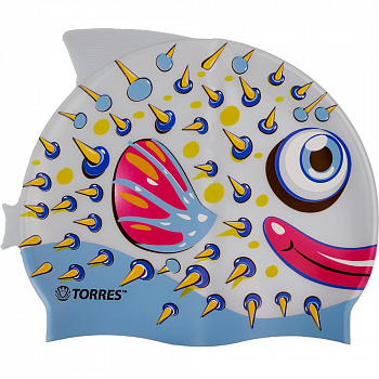 Шапочка для плавания детская Torres Junior SW-12206BF серо-голубой