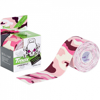 Кинезио тэйп TMAX PATTERN PINK, 5 см х 5 м